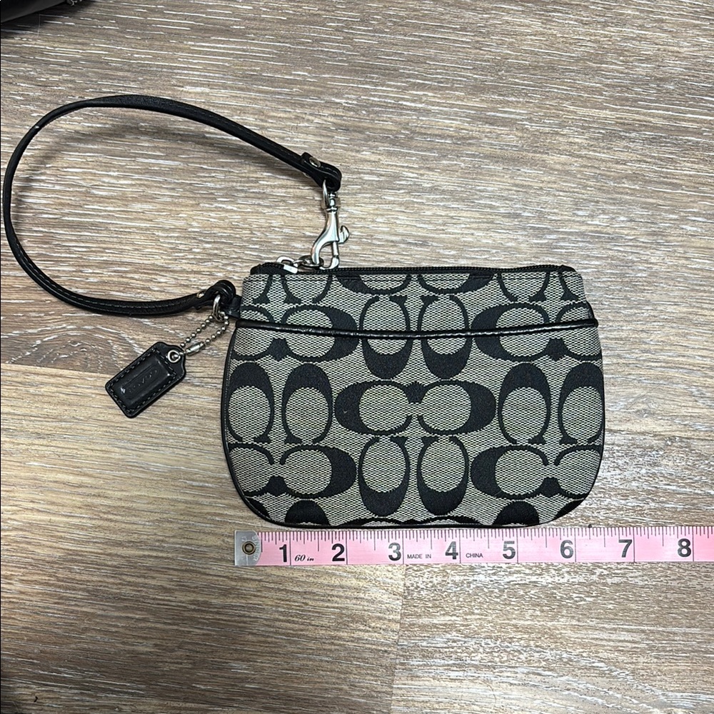 Coach Black and Tan Signature Clutch